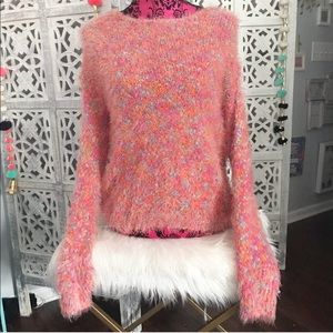 Forever 21 Rainbow fuzzy long sleeves sweater